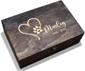 Personalized Pet Memory Keepsake Box Custom Engraved Wooden Memorial Urn Box with Lid - Pet Loss Gift for Dogs or Cats Remembrance Storage Boxes for Ashes, Photos Forever Friend Always In Your Heart