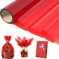 woric Cellophane Wrap 120’ Ft X 17 ”In Red Cellophane Wrap Roll Gift Basket Wrapping Paper for Flower Floral Basket Thanksgiving Christmas Candy Treats Birthday Gifts DIY Crafts