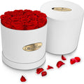 The Eternity Rose 16-Piece Preserved Roses in a Luxury Gift Box – Real Roses in White Round Box – A Valentine’s Gift as Everlasting as Your Love