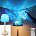 Waterproof Shower Lamp Cordless, Rechargeable Shower Light with 16 Color Ocean Wave Lights Projector, Rechargeable Bathroom Lamp with Touch & Remote Control,Spa-Like Mood Light for Bathtub/Shower
