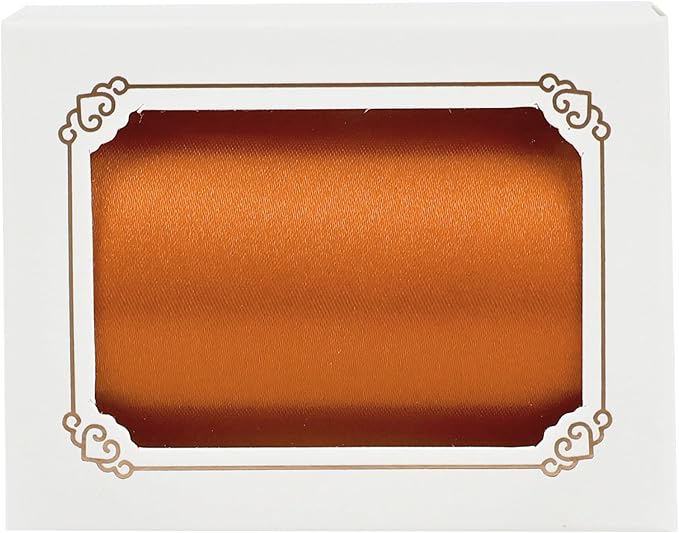 MEEDEE Orange Satin 3 Inch Ribbon Lux Double Faced Satin Ribbon Autumn Colored Wide Fall Ribbons by 10 Yards Orange Ribbons for Christmas Tree, Weddings, Flower Bouquet, Wreath Bow Making