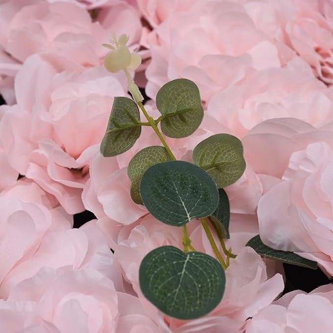 3D Flower Wall Panel Floral Backdrop,6PCS Artificial Flower Wall Background Silk Rose Mat, Artificial Flower Backdrop Faux Flower Panel for Wedding