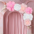Giegxin 6 Pcs 31.5 " 24 " Pink and White Giant Paper Flowers Extra Large Pink Floral Tissue Paper Flowers Floral Decoration for Mexican Fiesta Wall Wedding Bridal Shower Birthday Decor