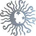Riverside Designs Wacky Solar Moon Metal Wall Art Steel Outdoor Decor | Heavy-Duty and Waterproof | Made in USA (Silver, 24L x 24W)