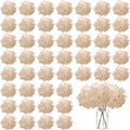 100PCS Artificial Hydrangea Flowers, Fake Flowers Silk Hydrangea Full Flowers Heads with Stems for Wedding Home Party Shop Baby Shower Decor (Apricot)