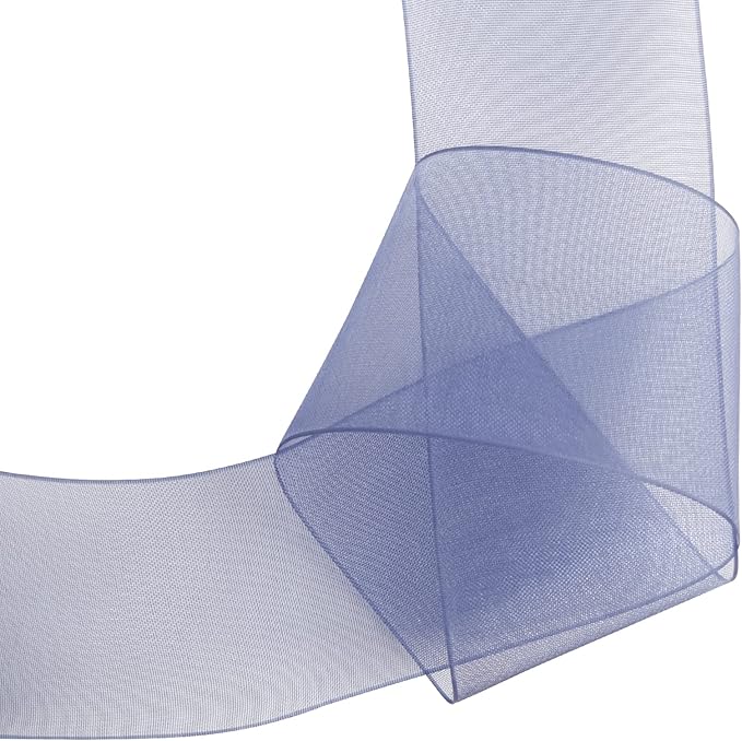 1-1/2 Inch Navy Shimmer Sheer Organza Ribbon Sheer Chiffon Ribbon 50 Yards-Roll Multiple Colors Available for Gift Wrapping Wedding Events Christmas Décor
