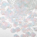 LadayPoa 100pcs Glass Bellflower Beads for Jewelry Making Trumpet Flower Beads Gradient Clear Cute Beads for Bracelets Making Aesthetic Bead Charms for DIY Necklace Decoration-Light Pink Blue Gold