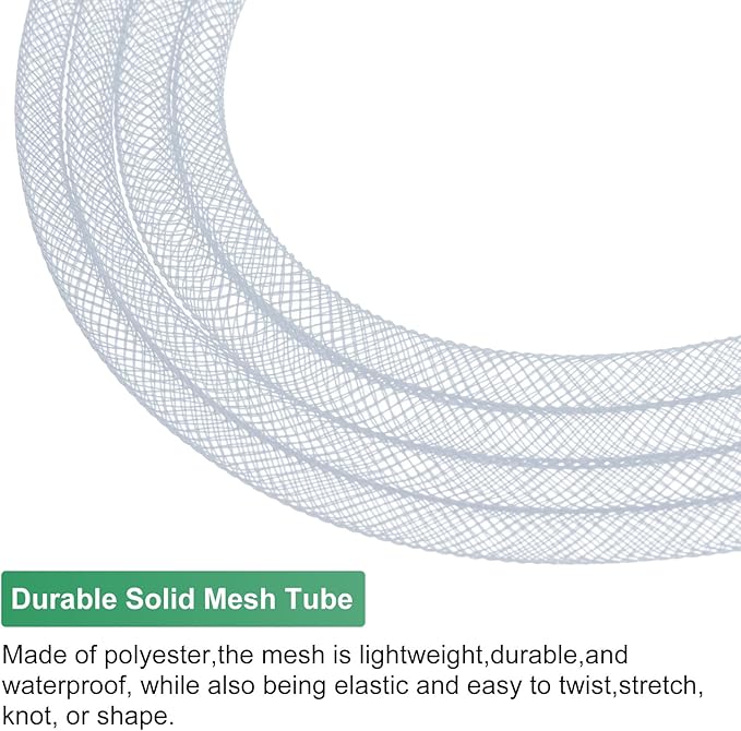 Mesh Tube Ribbon 25 Yards, 6mm Elastic Fabric Ribbons Mesh Tubing for Crafts/Gift Wrapping/Flower Bouquets/Wedding/Birthday/Holiday/Wreaths Christmas/Decoration[Taupe Gray]