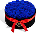 40 Real Preserved Roses in Suede Box Forever Roses Last Up to 3 Years, Flowers for Delivery Prime, Mother’s Day, Birthday, Christmas - Blue