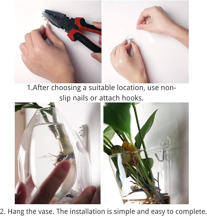 Wall-Mounted Acrylic Planter for Hydroponic Plants – Pipe Vase, Modern Transparent Design for Home & Office Decoration