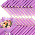 FF Sgdfc 20 Sheets Gold Edge Flower Wrapping Paper Waterproof Bouquet Packaging Paper Florist Bouquet Supplies for Wedding DIY Craft Gift Packing (Light purple)