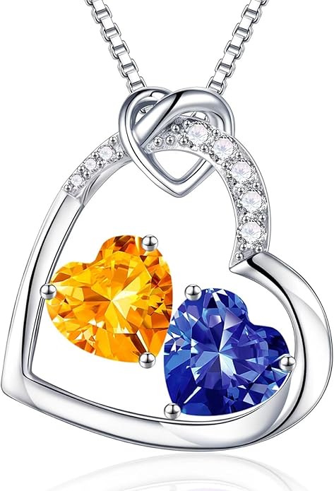 Iefil Christmas Gifts for Women Wife - 925 Sterling Silver Birthstone Necklace, Anniversary Birthday Gifts for Women, Birthstone Jewelry Gift for Wife Girlfriend Mom