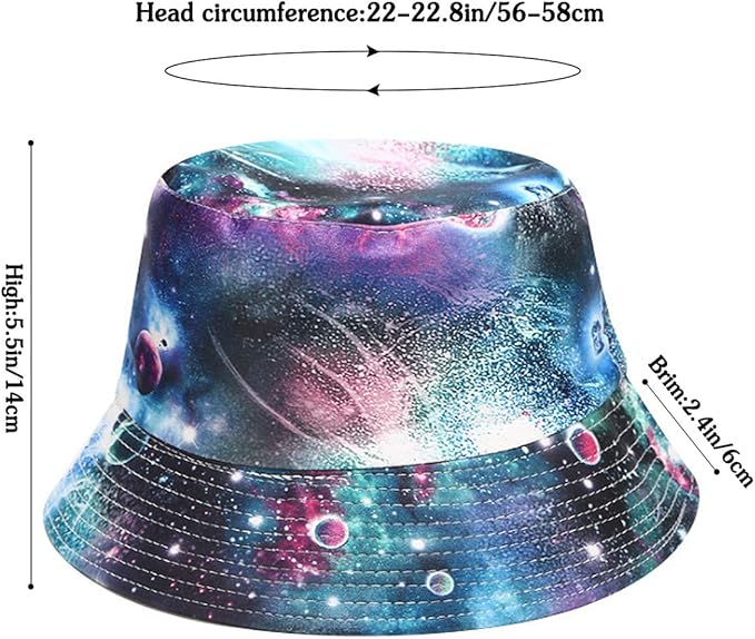 Malaxlx Unisex Bucket Hat Beach Sun Hat Aesthetic Fishing Hat for Men Women Teens, Reversible Double-Side-Wear