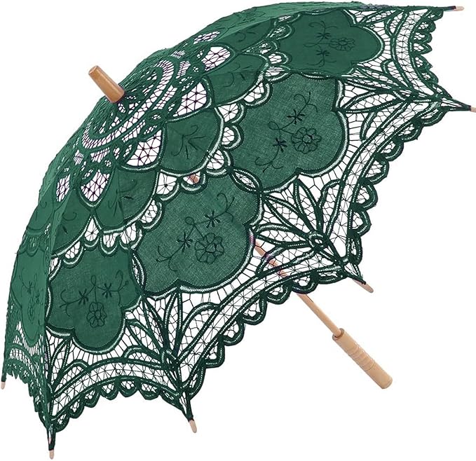 Lace Parasol Umbrella Vintage Wedding Bridal Lace Umbrella for Decoration Photo Tea Party 32 Inch Adult Size