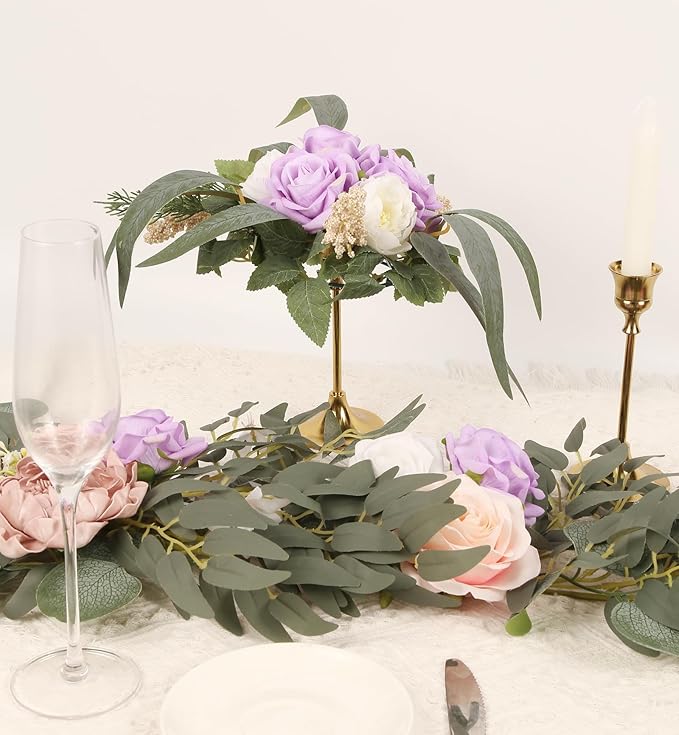 Purple Roses Artificial Flowers 16pcs Velvet Artificial Roses with Stems 3.15" Purple Fake Roses for Bridal Bouquet Wedding Flowers for Floral Centerpieces Home Party Decor (Purple)