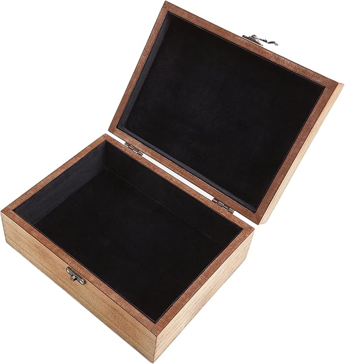 Let's Make Memories Personalized Wooden Keepsake Box With Hinged Lid - Wood Memento Box - Decorative Storage - Home Decor - For Couples, Wedding, Newlyweds - Laser Engraved - Our Love Story