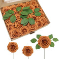 JOYLEX Artificial Flowers Realistic Roses, Real Looking Fake Roses with Stem for DIY Wedding Bouquets Centerpieces Bridal Shower Party Home Romantic Decorations (Gold Sparrow, Regular 3" - 200pcs)
