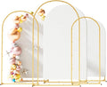 Set of 3 Metal Arch Backdrop Stand with Cover Set, (7.2FT, 6.6FT, 6FT Wedding Arch and Cover Set), Backdrop Arch for Party, Baby Shower, Birthday, and Graduation Ceremony
