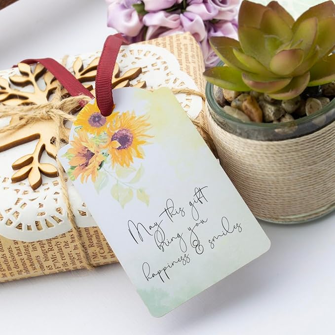 Summer-Ray 48pcs in 4 Designs Adorable Medley Floral Gift Tags for All Occasions