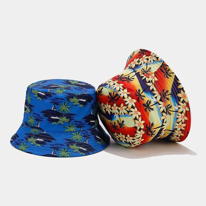 Quanhaigou Bucket Hat for Men Women,Packable Reversible Printed Sun Hats,Fisherman Outdoor Summer Travel Hiking Beach Caps
