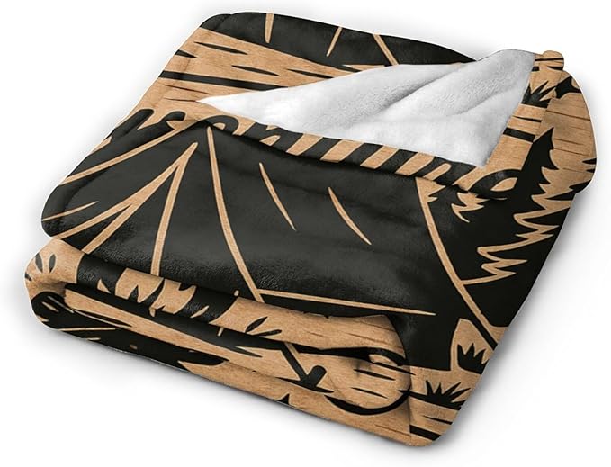Camping Blanket Camper Throw Blanket Soft Cozy Fleece Fuzzy Stuffed Plush Flannel Gifts for Girls Women Boys Kids Adults 40''x50''