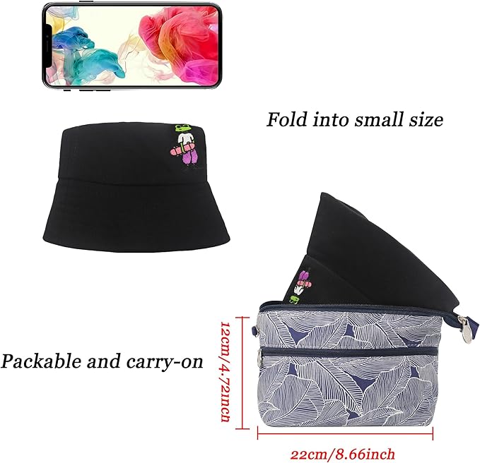 ZLYC Unisex Fashion Embroidered Bucket Hat Summer Fisherman Cap for Men Women