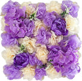 Flower Wall Backdrop, 12PCS 10.6"-15.7" Artificial Flower Wall Panel with Various Styles, 3D Floral Wall Decor for Wedding Photo Background Festive Party Home Decoration (F009, 13.8 * 13.8in)