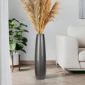 Silvery Ceramic Tall Floor Vase,24 Inch Large Modern Flower Vases for Home Décor,Wicker Big Floor Vases Decorations for Farmhouse, Living Room,Bedroom,Standing Plastic Vase Decorative Tall