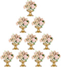 Metal Vases for Table Centerpieces, Hewory Gold Compote Pedestal Vase Floral Container Bulk, Brass Mini Footed Bowl Flower Holders Center Pieces for Wedding Birthday Party Anniversary (10pcs, 5in)