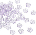 PATIKIL Random Glass Flower Beads, 50Pack Transparent Floral Beads Hibiscus Beads for DIY Jewelry Making Bracelets Bulk, Purple