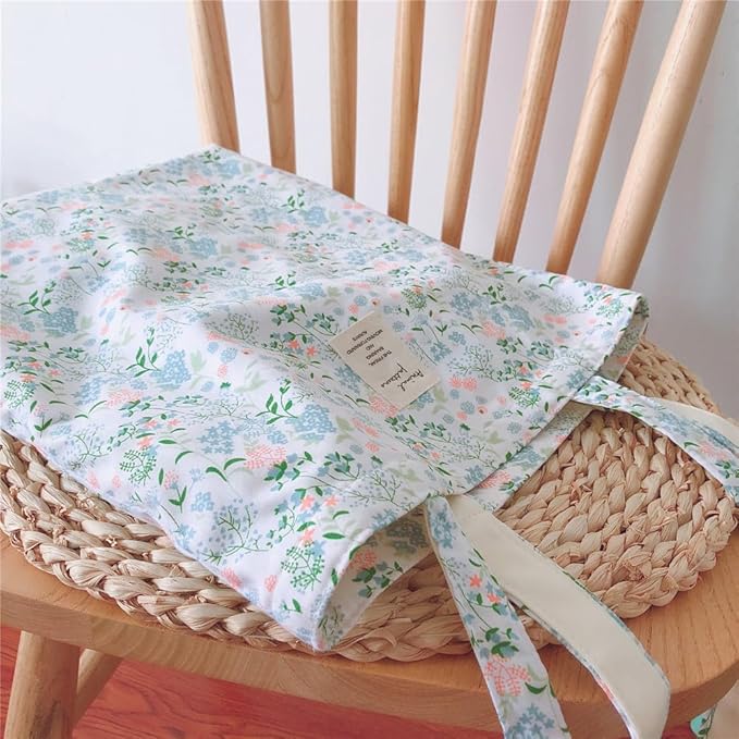 Cotton Canvas Tote Bag Reusable Soft Grocery Cloth Bag Floral Shoulder Bag for Beach Travel Shopping