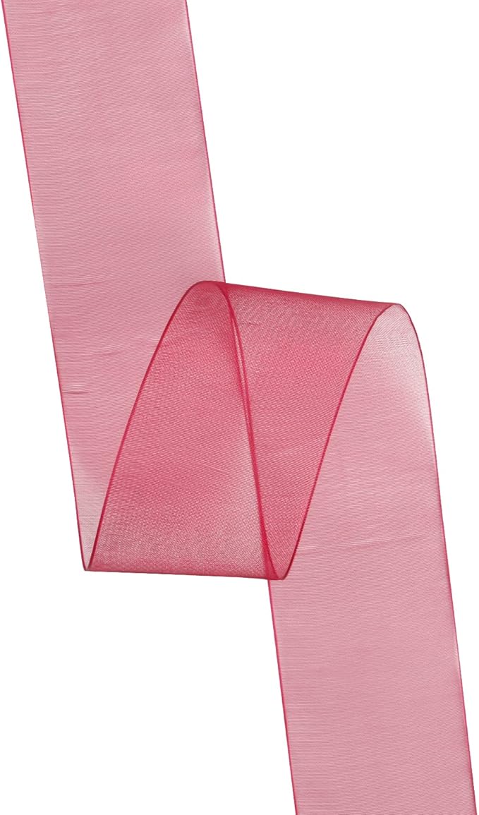 1-1/2 Inch Wine Shimmer Sheer Organza Ribbon Sheer Chiffon Ribbon 50 Yards-Roll Multiple Colors Available for Gift Wrapping Wedding Events Christmas Décor