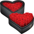 27 Preserved Roses in Heart Shaped Box - Forever Flowers Romantic Gifts for Her, Valentine’s Day, Anniversary, Wedding (Red)