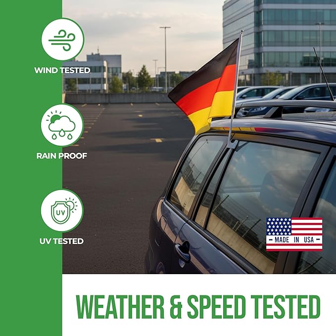 Custom Car Flag by BCB Print - Personalized Flag with Your Photo, Text or Logo – Durable, Fade-Resistant, Weatherproof Window Flag for Cars, Parades, Sports & Outdoor Events - 12x17