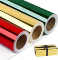 NESCCI Metallic Wrapping Paper, Solid Color Paper-3 Roll,17 Inches X 32.8 Feet Per Roll,Gift Wrapping Paper,Perfect for Wedding,Valentine's Day, Birthday,Baby Shower