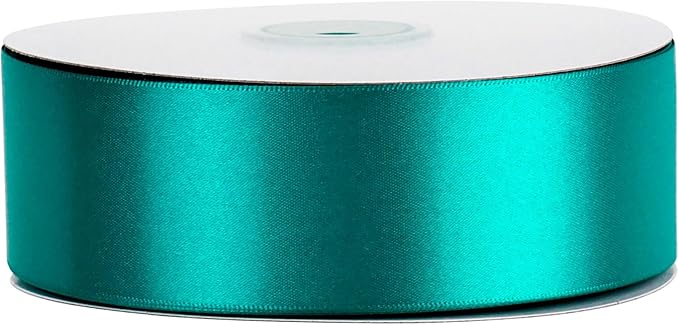 MEEDEE Teal Satin Ribbon - 1.5 Inch Double Faced, Perfect for Christmas Tree, Weddings & Flower Bouquets