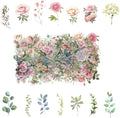 100 Pcs Pink Flower Stickers for Scrapbooking Junk Journal Notebook Diary Planner Letter Card Making Collage Envelope Water Bottle Phone Case Craft Decoration (Pink)