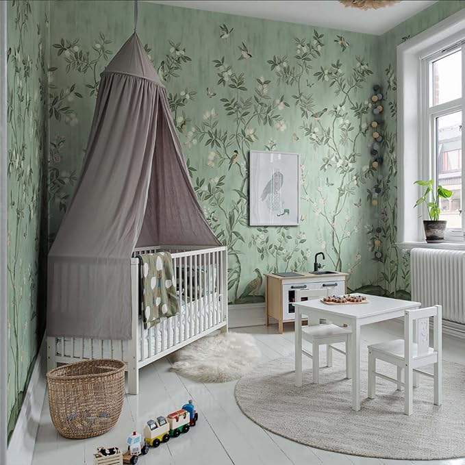 Floral Forest Wall Murals Peel and Stick Forest murals Removable Waterproof Large Wallpaper for Living Room Bedroom (Color-12, 137×98 inch)