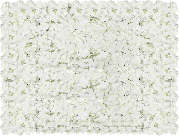 10Pcs Artificial Flower Wall Panel, 15.7" x 23.6" Decorative Hydrangea Flower Panels Wall for Home Party Wedding Christmas Festival Photo Backgdrop Decor