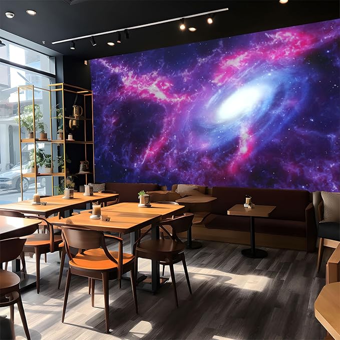 Cliouar-Space Background with Nebula and Galaxy Peel and Stick 90" x 67"