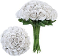 Artificial Rose Flower Artificial Flowers Flower with Long Stem Silk Roses Bouquet for Wedding Bridal Shower Party Home Decoration (Nude, 30 Pcs)
