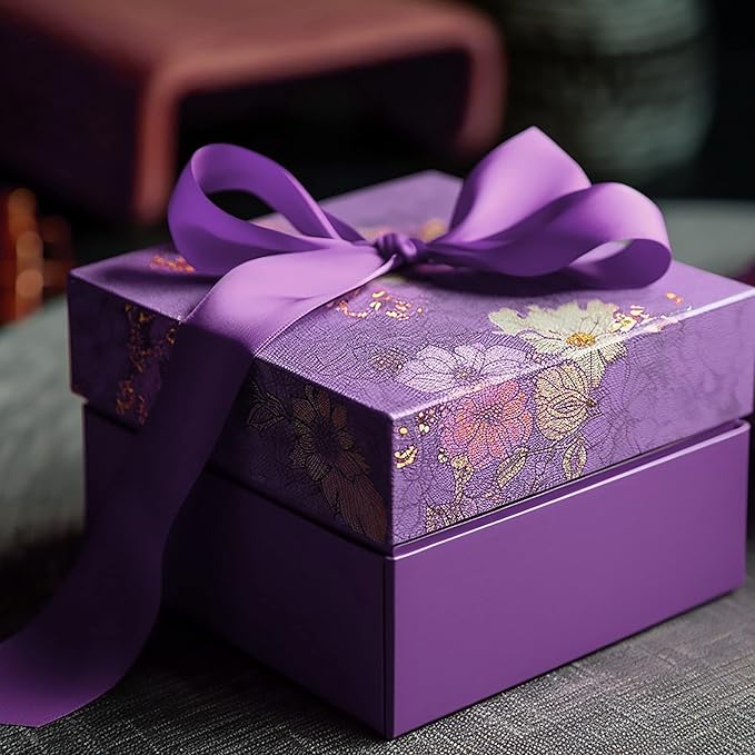 LIUYAXI Purple Stain Ribbon, 5/8" X Continuous 50 Yards, Double Faced Fabric Ribbon Perfect for Gift Wrapping Wedding Birthday Party Christmas Hair Floral Craft Baby Shower