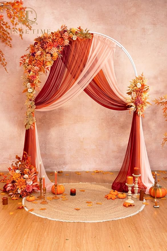 TINGE TIME Artificial Arch Flowers Kit Pack of 5, Fall Wedding Decorations for Reception with Hanging Flowers, Wedding Arch Silk Floral Arrangements Ceremony Backdrop Bridal Shower Outdoor Party Decor