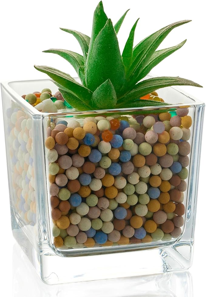 12pcs Square Glass Vases for Centerpieces, 3.15" Clear Short Glass Vase Cube Plant Terrarium, Candle Holder for Wedding Centerpiece, Office Decorations, Home Décor, Parties
