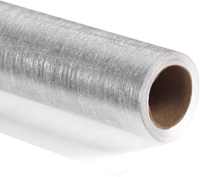 WRAPAHOLIC 30 Inch Silver Wrapping Paper Roll - Silver with Metallic Shine for Birthday, Christmas, Holiday, Wedding, Baby Shower - 30 inch x 16.5 feet