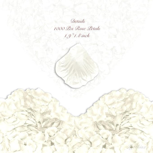 1000Pieces Rose Petals, Artificial Flower Petals Fake Rose Petals for Romantic Night,Wedding,Proposal Anniversary Flower Decorations (Milky White)