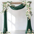 Socomi Wedding Arch Draping Fabric 2 Panels 29" x 19Ft Emerald Green Sheer Chiffon Curtain Drapes 6 Yards for Wedding Ceremony Birthday Party Decoration