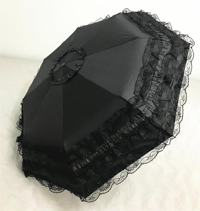 Vintage Lace Parasol Gothic Lolita Umbrella UV Sun Protection Witch Cosplay Photoshoot Props Party Decoration