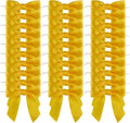 7Rainbows 30pcs Boutique 2.5" Yellow Gold Satin Ribbon Twist Tie Bows for Tying Up Packages Gift Wrapping