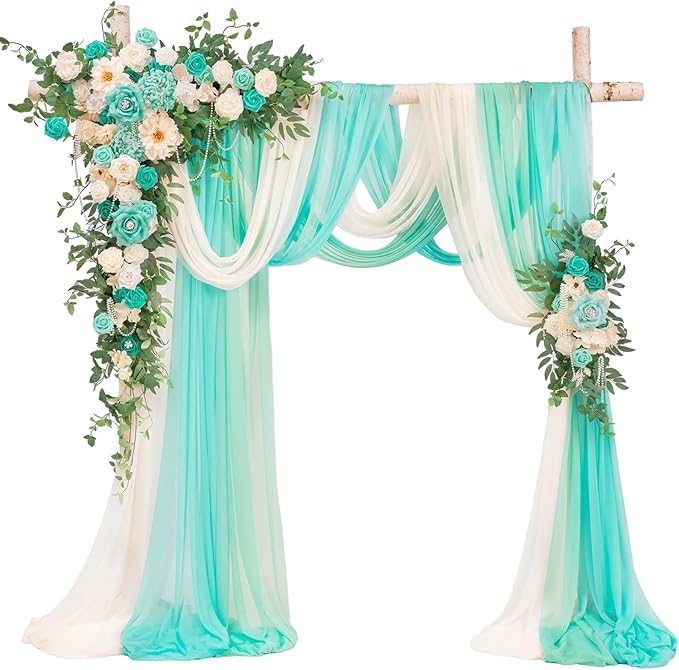 TINGE TIME Artificial Arch Flowers Kit Pack of 5, Wedding Decorations for Reception with Hanging Flowers, Wedding Arch Silk Floral Arrangements Ceremony Backdrop Bridal Shower Outdoor Party Decor